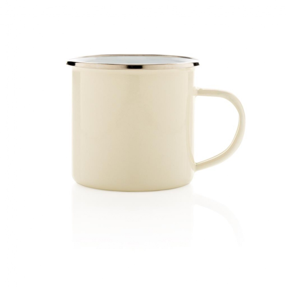 Logo trade promotional items picture of: Vintage enamel mug, white