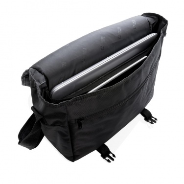 Logotrade corporate gift picture of: Swiss Peak RFID 15" laptop messenger bag PVC free, black
