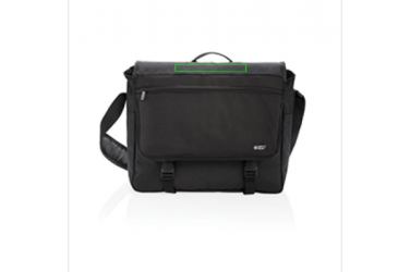 Logo trade business gifts image of: Swiss Peak RFID 15" laptop messenger bag PVC free, black