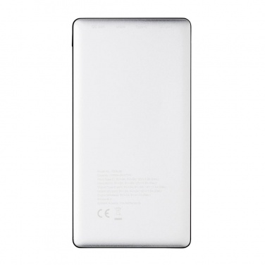Logo trade promotional giveaway photo of: 10.000 mAh Powerbank with PD and Wireless charger, silver