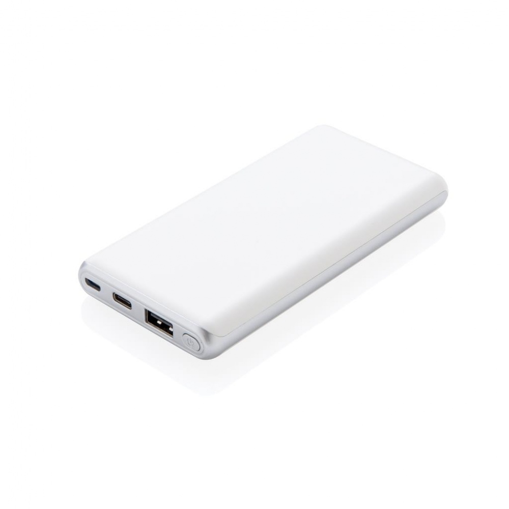 Logo trade promotional gift photo of: Ultra fast 10.000 mAh powerbank with PD, white
