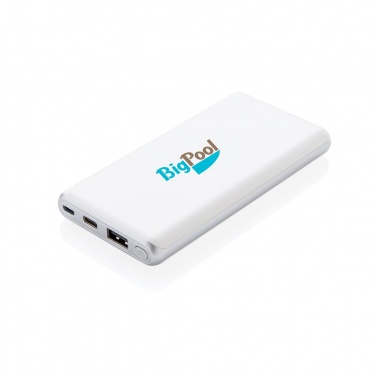 Logotrade advertising products photo of: Ultra fast 10.000 mAh powerbank with PD, white