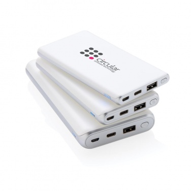 Logo trade promotional items picture of: Ultra fast 10.000 mAh powerbank with PD, white