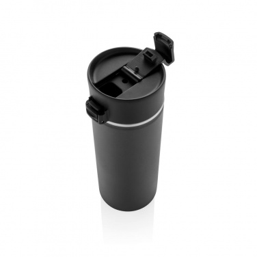 Logo trade promotional merchandise image of: Bogota vacuum coffee mug with ceramic coating, black
