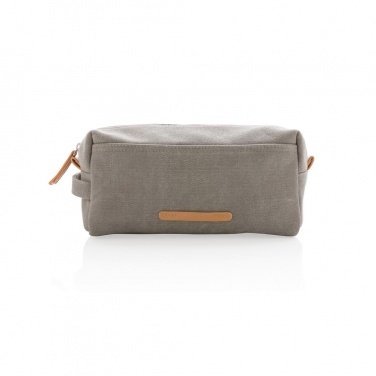 Logotrade advertising products photo of: Canvas toiletry bag PVC free, grey