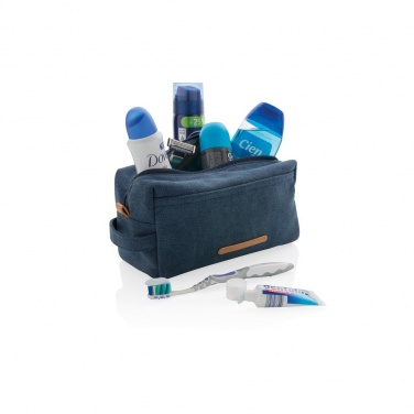 Logotrade corporate gifts photo of: Canvas toiletry bag PVC free, blue