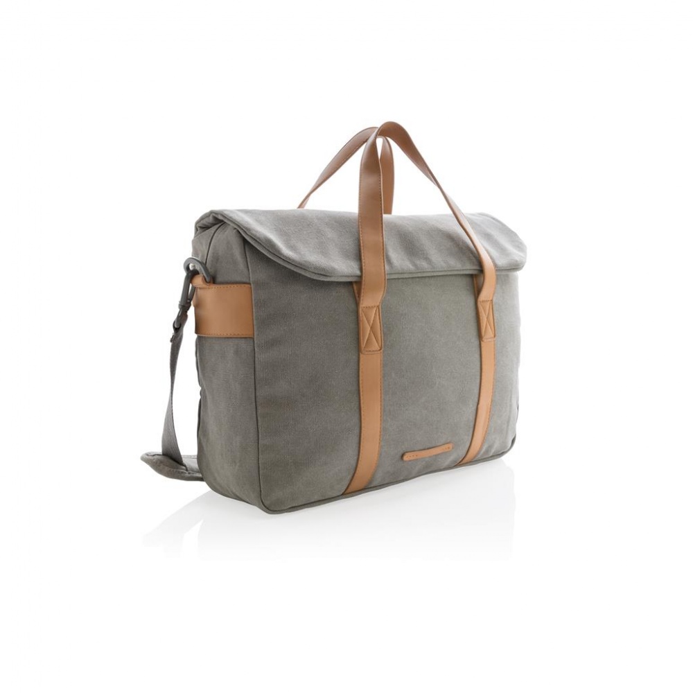 Logotrade promotional merchandise image of: Canvas laptop bag PVC free, grey
