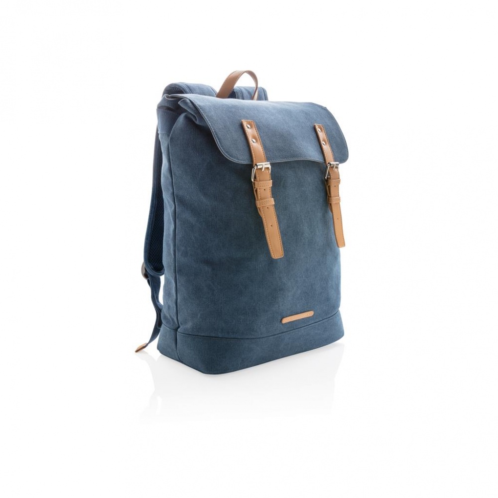 Logotrade promotional giveaways photo of: Canvas laptop backpack PVC free, blue