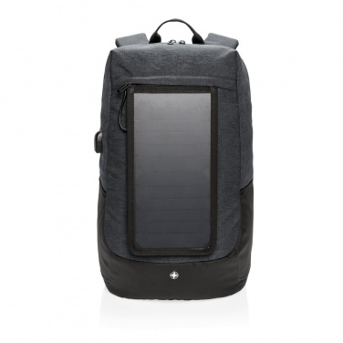 Logotrade promotional items photo of: Swiss Peak eclipse solar backpack, black