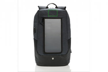 Logo trade promotional products picture of: Swiss Peak eclipse solar backpack, black