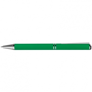 Logo trade business gift photo of: Metal ballpen with zig-zag clip, green