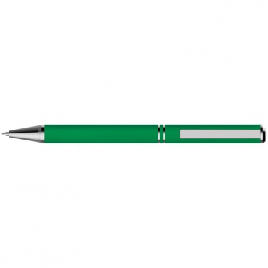 Logotrade corporate gift picture of: Metal ballpen with zig-zag clip, green