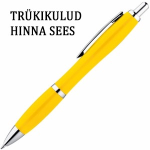 Logo trade promotional products picture of: Ball pen 'Wladiwostock',  color yellow