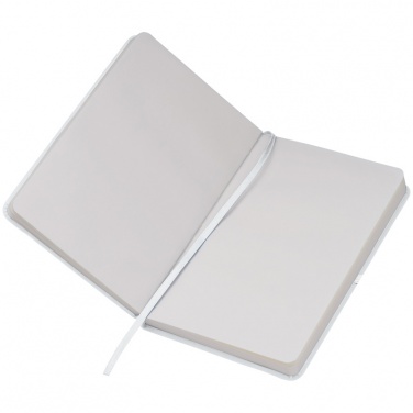 Logo trade promotional merchandise picture of: Notebook A6 Lübeck, white