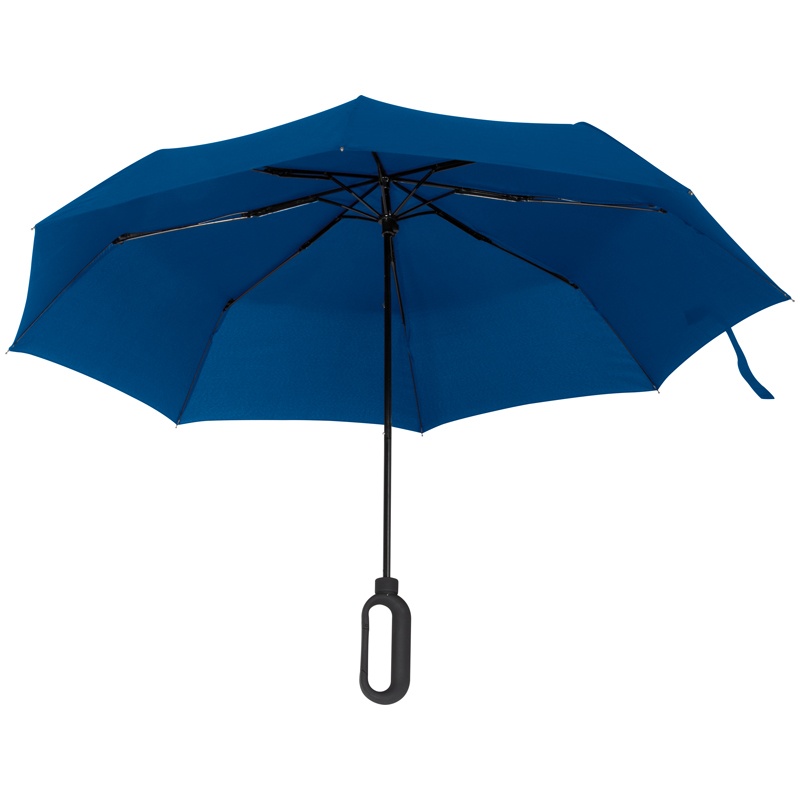 Logo trade promotional giveaways picture of: Automatic pocket umbrella with carabiner handle, Blue