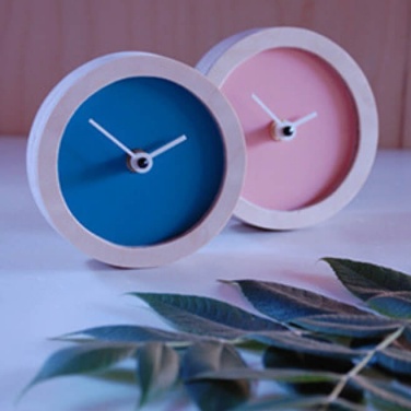 Logo trade promotional giveaways image of: Wooden desk clock