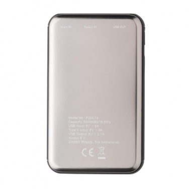 Logotrade corporate gift picture of: Pocket-size 5.000 mAh powerbank, grey