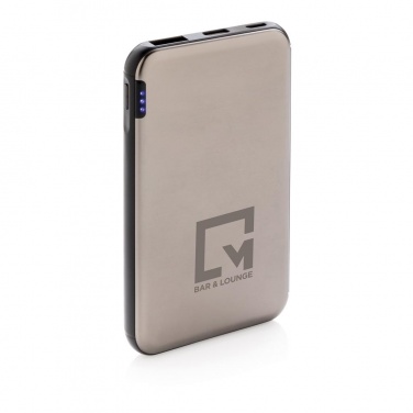 Logo trade promotional giveaways picture of: Pocket-size 5.000 mAh powerbank, grey