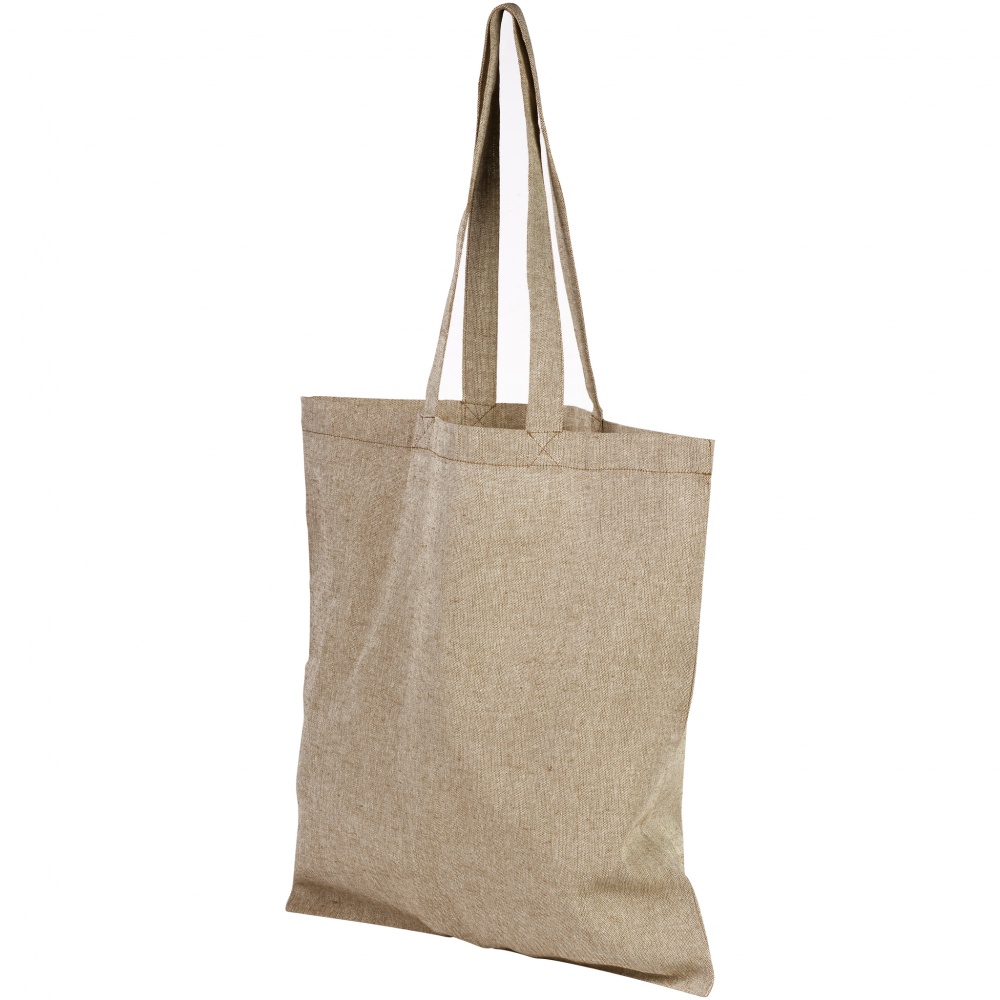 Logo trade promotional merchandise image of: Pheebs recycled cotton tote bag, beige