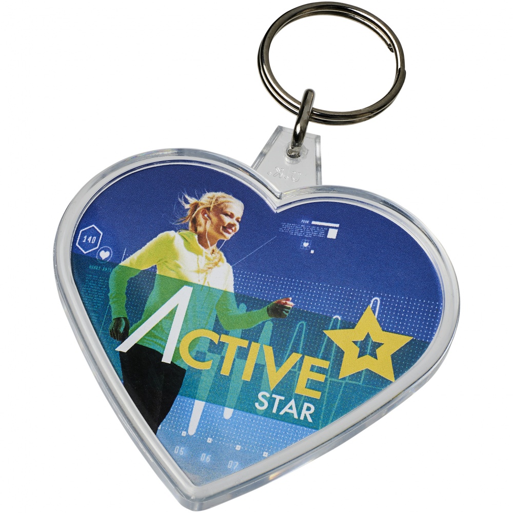 Logo trade promotional merchandise photo of: Combo heart-shaped keychain