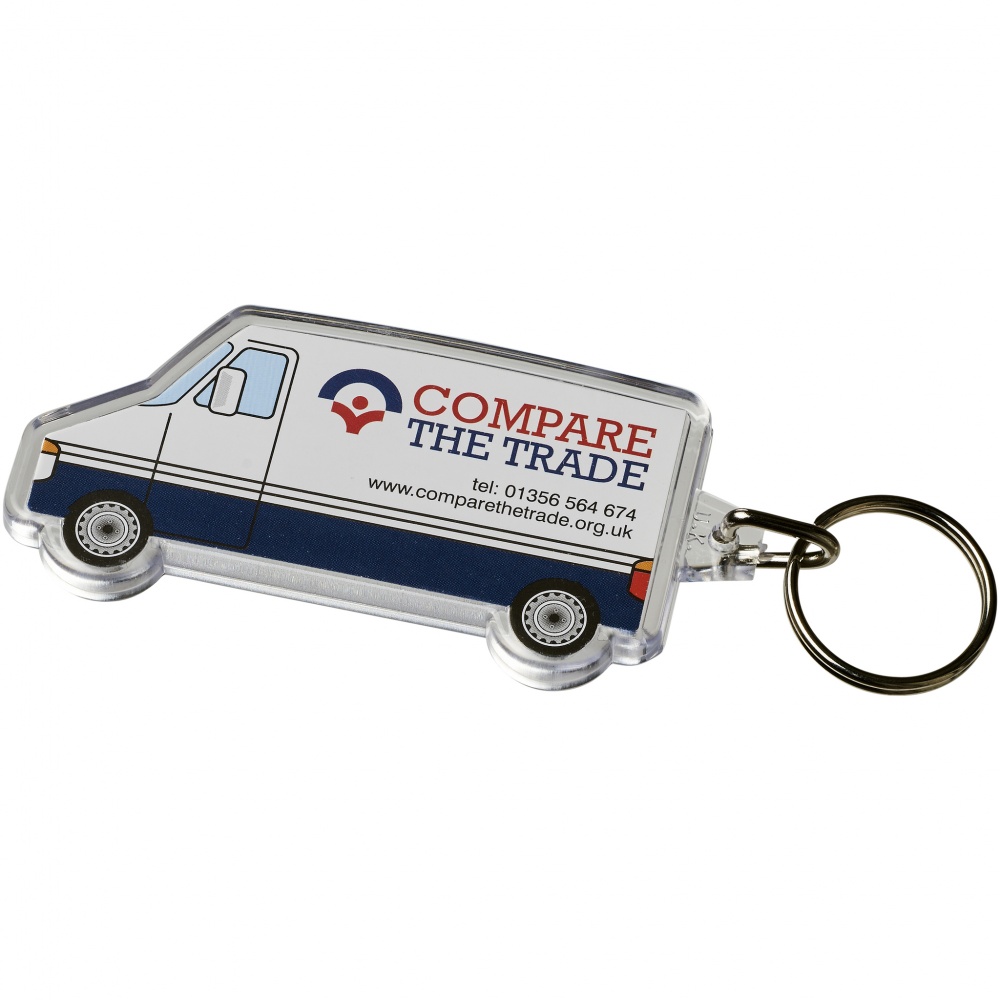 Logo trade promotional items image of: Combo van-shaped keychain