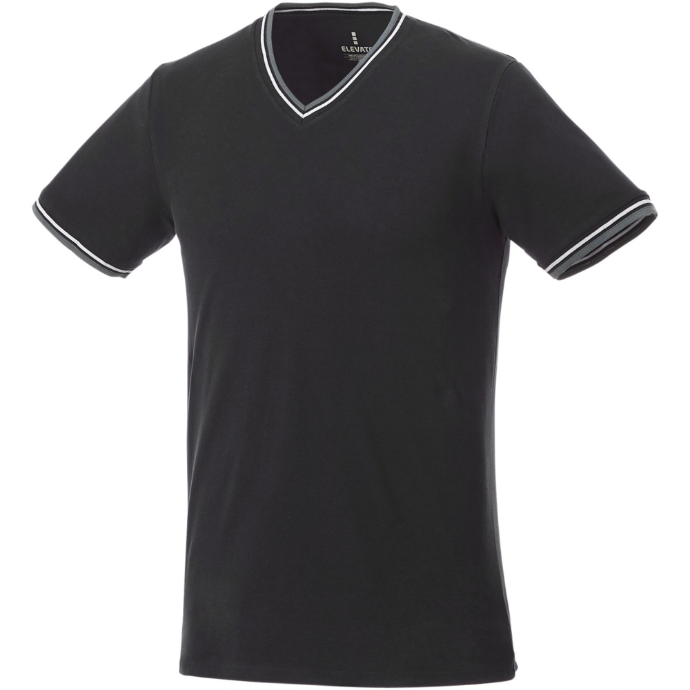 Logo trade corporate gifts picture of: Elbert short sleeve men's pique t-shirt, black