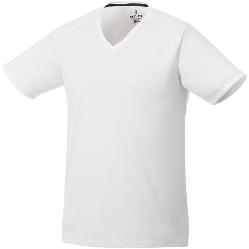 Logo trade promotional gifts picture of: Amery men's cool fit v-neck shirt, white