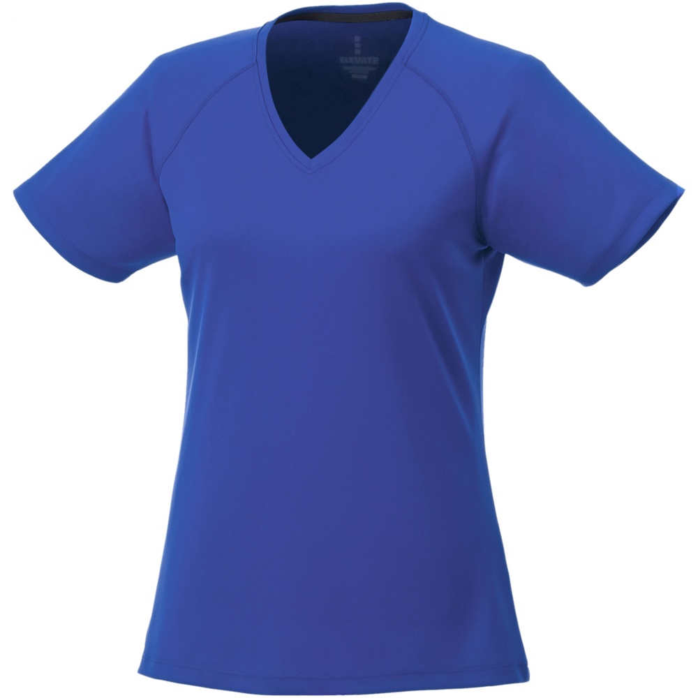 Logo trade promotional item photo of: Amery women's cool fit v-neck shirt, blue