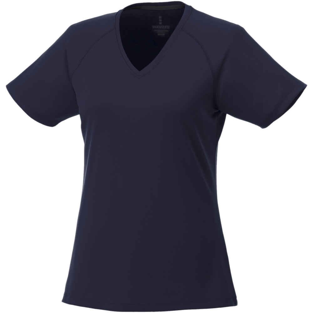 Logo trade promotional giveaways picture of: Amery women's cool fit v-neck shirt, navy blue