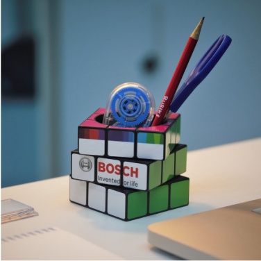 Logo trade promotional merchandise image of: 3D Rubik's Pen Pot