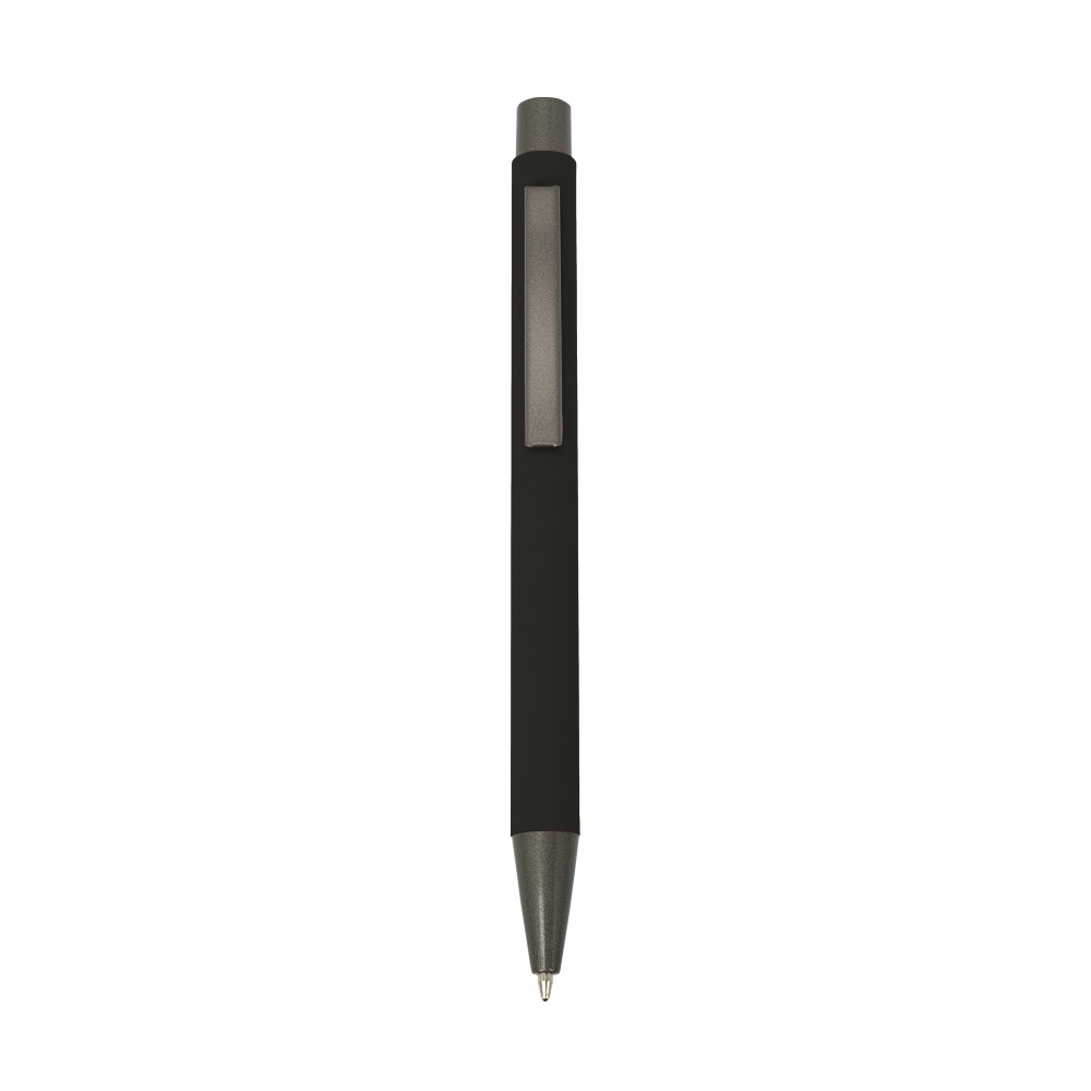 Logotrade promotional items photo of: Rubberized soft touch ball pen, black