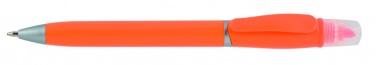 Logo trade promotional items picture of: Plastic ball pen with highlighter 2-in-1 GUARDA, Orange