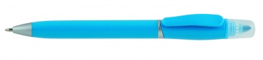 Logotrade promotional product picture of: Plastic ball pen with highlighter 2-in-1 GUARDA, Blue