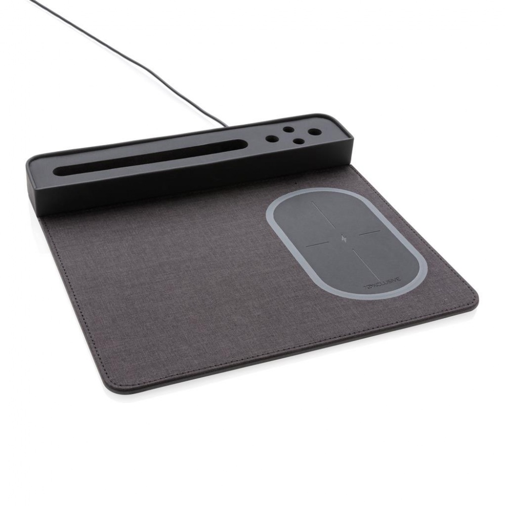 Logotrade promotional items photo of: Air mousepad with 5W wireless charging and USB, black
