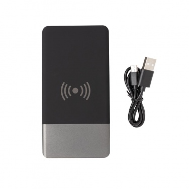 Logotrade promotional gift image of: 5.000 mAh Soft Touch Wireless 5W Charging Powerbank
, grey