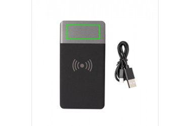 Logotrade business gift image of: 5.000 mAh Soft Touch Wireless 5W Charging Powerbank
, grey
