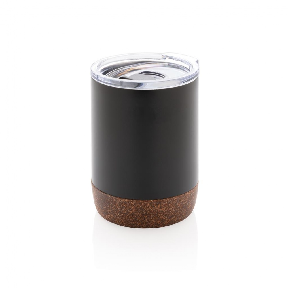 Logo trade promotional product photo of: Cork small vacuum coffee mug, black