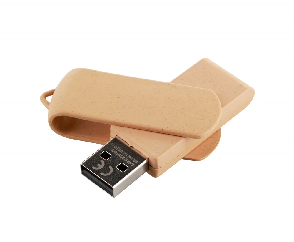 Logo trade promotional giveaways image of: Biodegradable USB memory stick, brown