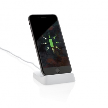 Logo trade promotional gifts picture of: 10W Wireless fast charging stand, white