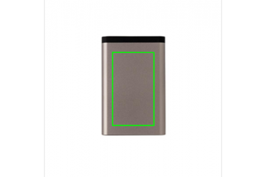 Logo trade promotional gifts picture of: 10.000 mAh Aluminum pocket powerbank, anthracite