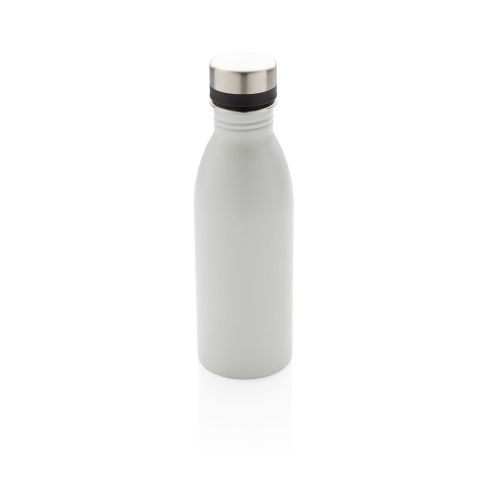 Logo trade promotional giveaways image of: Deluxe stainless steel water bottle, white