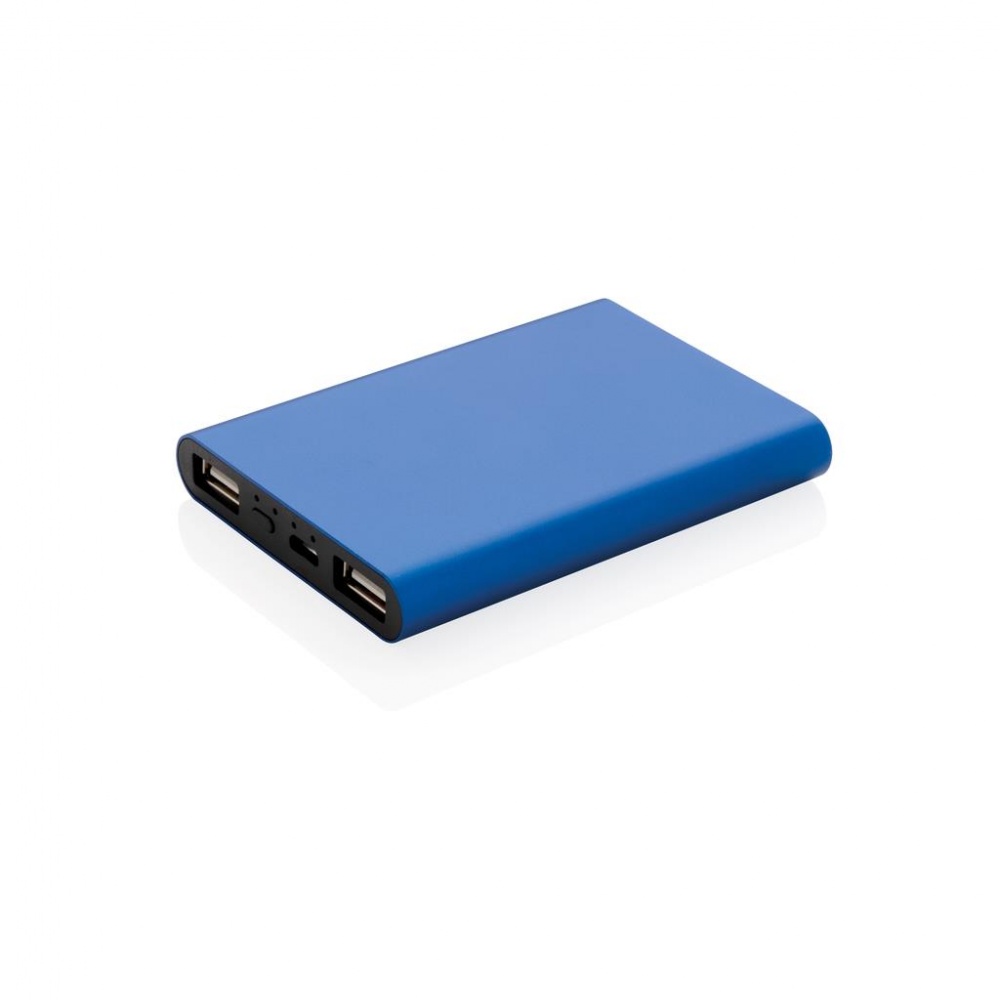 Logotrade promotional merchandise picture of: Aluminium 5.000 mAh pocket powerbank, blue