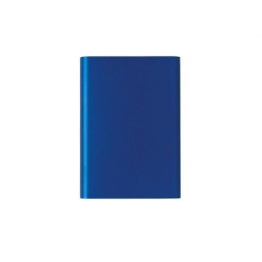 Logo trade promotional products image of: Aluminium 5.000 mAh pocket powerbank, blue