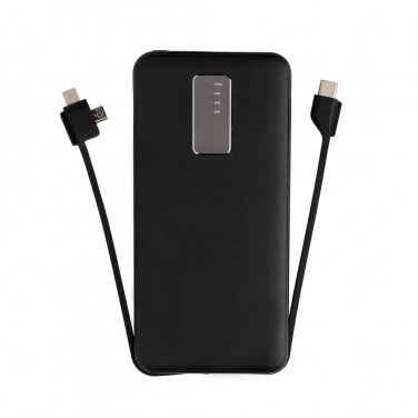 Logotrade corporate gift picture of: 10.000 mAh powerbank with integrated cable, black