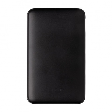 Logo trade promotional product photo of: 5.000 mAh Pocket Powerbank with integrated cables, black