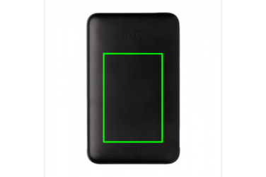 Logo trade promotional items picture of: 5.000 mAh Pocket Powerbank with integrated cables, black