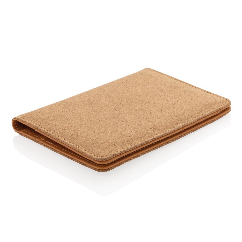 Logo trade promotional merchandise picture of: ECO Cork secure RFID passport cover, brown