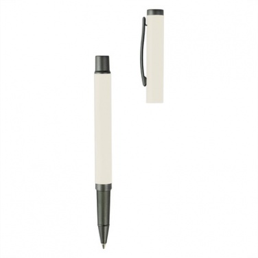 Logo trade advertising products image of: Writing set, ball pen and roller ball pen, white