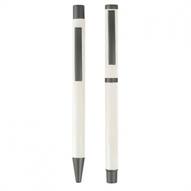 Logotrade promotional merchandise photo of: Writing set, ball pen and roller ball pen, white