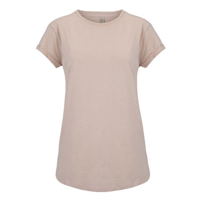 Logo trade promotional gifts image of: Salvage women´s rolled sleeve t-shirt, misty pink
